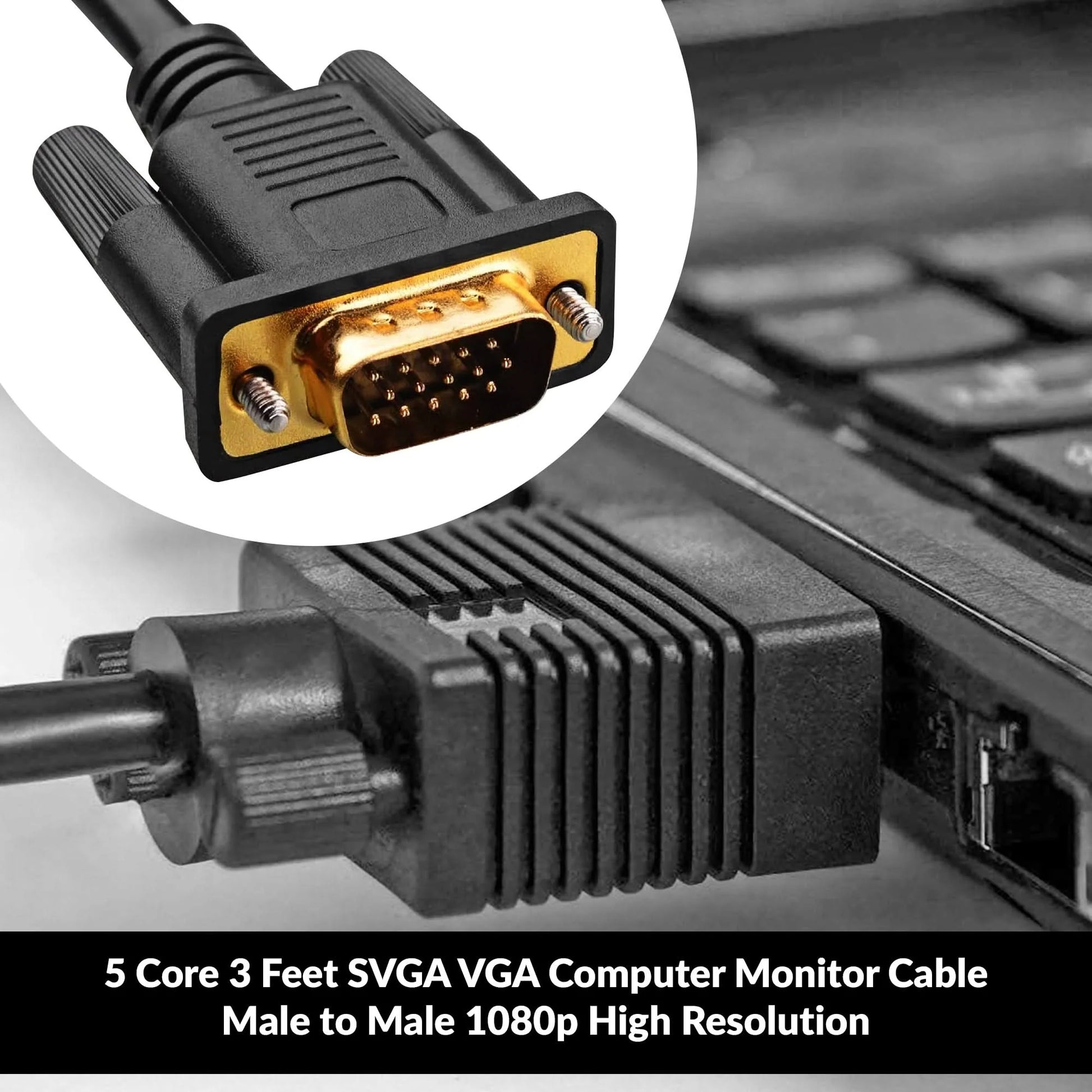 VGA to VGA Cable 6Ft Video Transmission Extension Cord